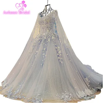 

Luxury Scoop Neck Sleeveless Crystal Beaded Sequined A Line Wedding Dresses 2017 Pregnant Cathedral Wedding Gowns With Shawl