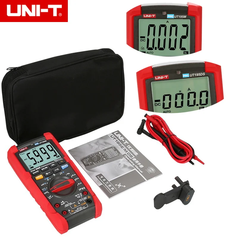 

UNI-T UT195M/UT195DS Professional Multimeter IP65 True RMS Flashlight Digital Multimeter LoZ Voltage Measurement DC/AC 20A