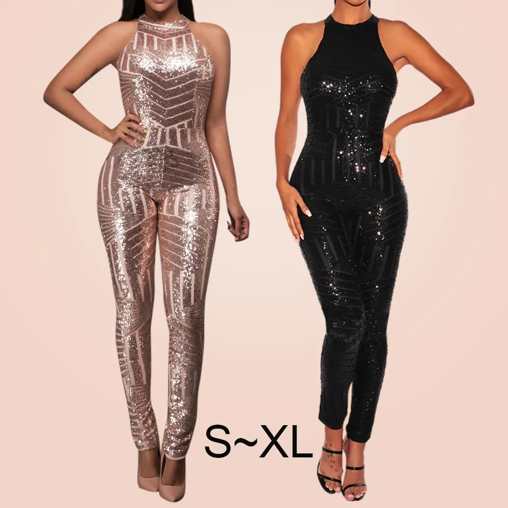 

feitong sexy jumpsuits for women Rompers Jumpsuit Playsuit sexy jumpsuit clubwear Sequined jumpsuit salopette femme #3.5+1