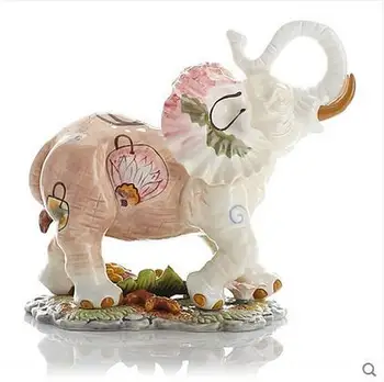 

flowers ceramic elephant home decor crafts room decoration ceramic kawaii ornament porcelain garden animal figurines decoration