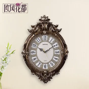

Continental retro luxury watch hanging art quartz clock nostalgic personality living room decoration simple clock mute