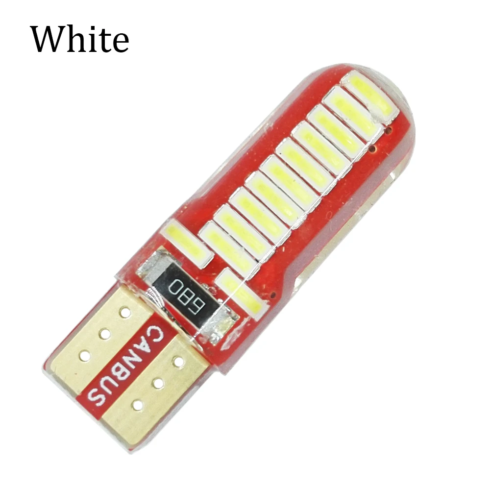 ECAHAYAKU 2 шт. белый красный синий Canbus Error Free T10 4014 24SMD светодиодный клиновидный