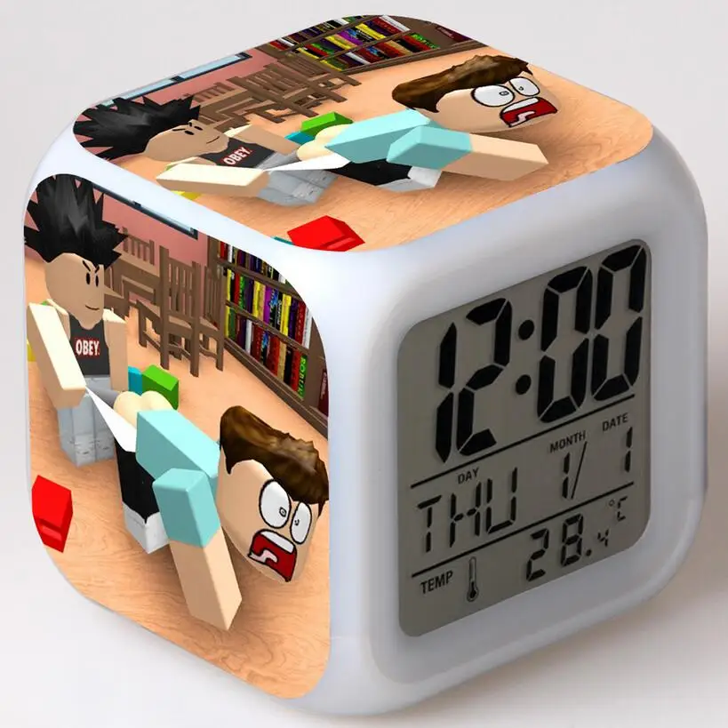 Us 605 12 Offroblox Games Toys Led Light Clock For Kids Alarm Clock Colorful Touch Flash Light Amine Figuras Desktop Decoration Roblox Toys In - 