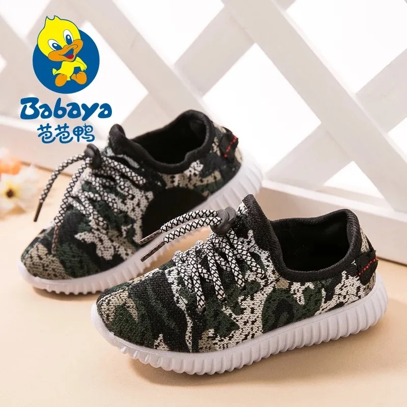 

2016 Autumn Brand light sport camo knit school tenis flats girls infant casual sneakers children fashion loafers boys lazy shoes