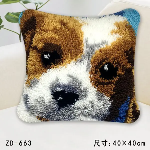 

ZD663 Pillow Cushion Latch Hook Kit Embroidery DIY Craft Cross Stitch Needlework Embroidery Counted Cross-Stitching Kit Set