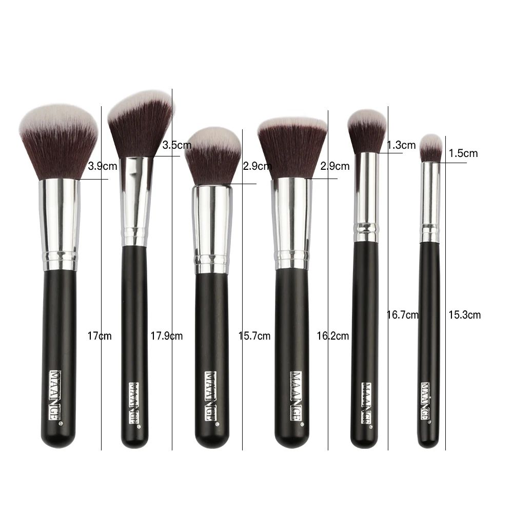 MAANGE 6-15 шт. набор кистей для макияжа Пудра Тени для век Косметика Make Up Brush с ПУ кожаный чехол Красота набор инструментов