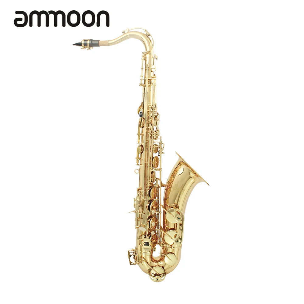 

Brass Bb Tenor Saxophone Sax Carved Pattern Shell Buttons Wind Instrument with Case Gloves Cleaning Cloth Belt Brush