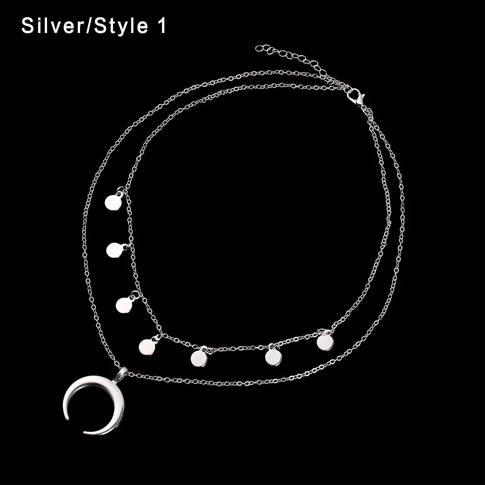 Модные плетеные ожерелье из цепей с подвеской-чокером, украшенное стразами и стразами, женское ювелирное ожерелье с подвеской - Окраска металла: silver-1