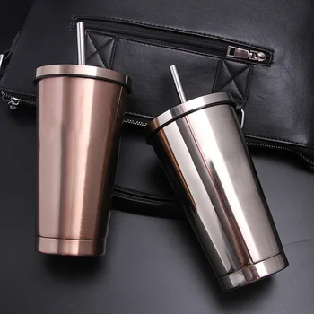

500ml Stainless Steel Coffee Thermos Mug Vacuum Flasks Insulated Thermos Travel Drink Bottle for Coffee Water Milk with Straw