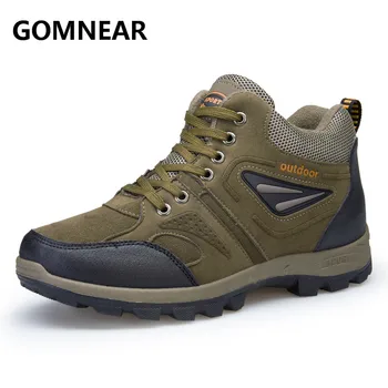 

GOMNEAR New Arrival 2017 Winter Warming Men Hiking Boots Outdoor Trekking Big Size Sports Sneakers Men Plus Fur Hiking Shoes