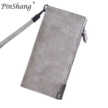 

PinShang 2017 Hot High Capacity Fashion Women Wallets Ladies Dull Polish PU Leather Clutch Purse Female Long Card Holder ZK28