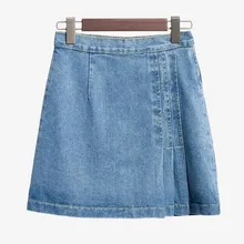 Hot Sale 2017 Summer New Women Fashion Denim Skirt Female Slim A-line Skirts Korean Style Girls Simple Mini Denim Skirts