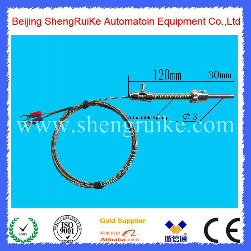 

Spring Fix flexible thermocouple K Type 1M Cable 0-350C