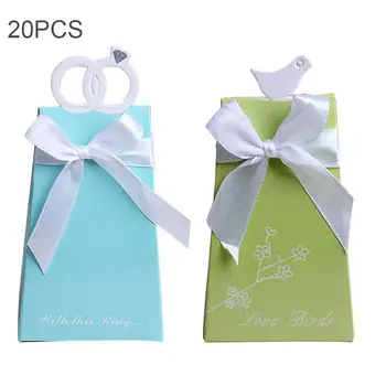 

20PCS/Pack Wedding Supplies Blue Diamond Ring Candy Box Candy Packaging Blue Diamond Ring For Tiffany Wedding Candy Box