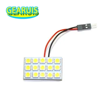 

100set Festoon T10 BA9S Dome Panel 15 SMD 5050 LED 3 * 5 15SMD Interior Map Roof Reading Woking light lamp 12V with 3 Adapter