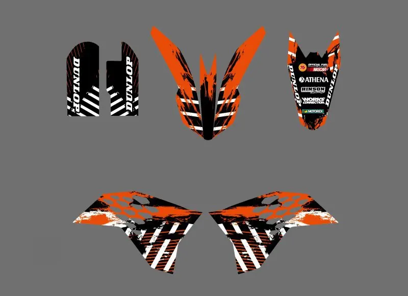 H2CNC 0534 графика и фоны наклейки Наборы для KTM SX 65 2009 2010 2011 2012|sticker kit|team graphicsdecal kit |