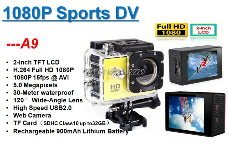 Спорт dv рекордер SJ4000 A9 действие камера полный HD 1080 P 2 0 дюймов автомобиль