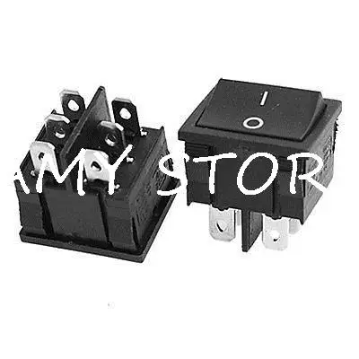 

10pcs AC 6A/250V 10A/125V 6 Pin DPDT ON/ON 2 Position Snap In Boat Rocker Switch