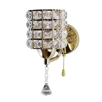 

Led Fashion Modern Creative Wall Lamp Bedside Bedroom Gold And Silver Crystal Lamp Personalized Wall Lamp