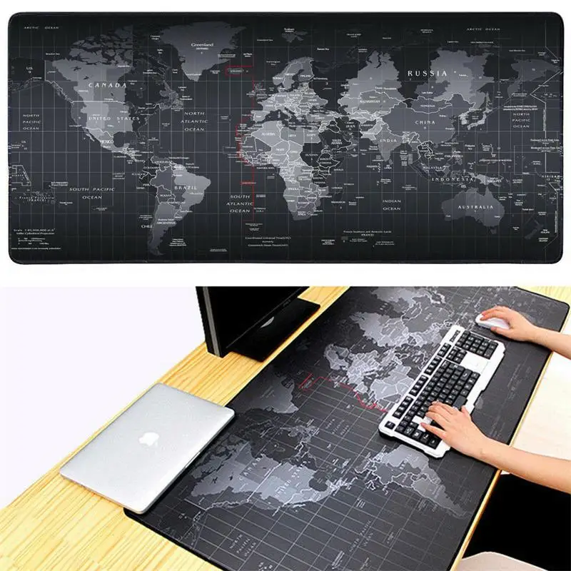 

Super large 90*30cm World Map Rubber Mouse Pad Non-slip Rubber Desk Cover computer Keyboard mouse pad with edge locking UM