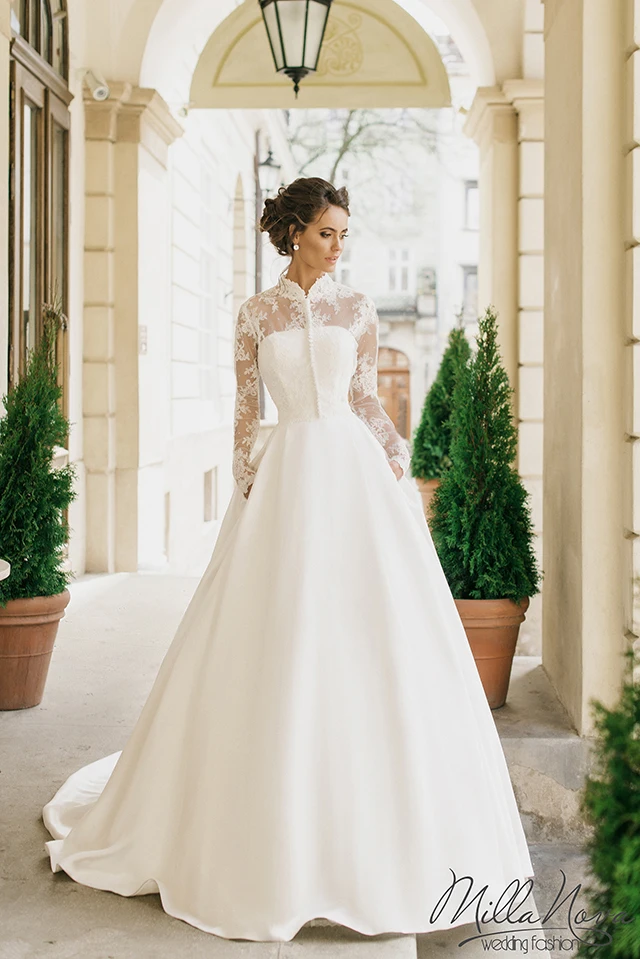 estilo chino de cuello alto vestidos de novia de dos piezas chaqueta