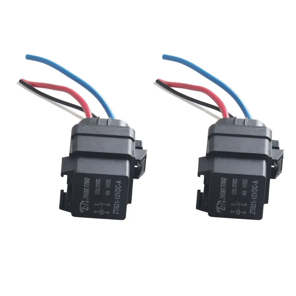 ESUPPORT Iron Back Universal Black Car Truck Auto 12V 40A 40 AMP SPDT Relay Socket Plug 5 Pin Pack of 5