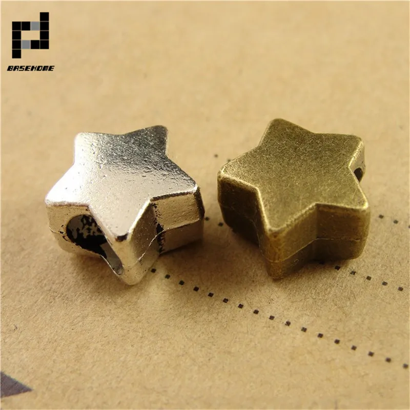 

BASEHOME 20pcs/lot 10X10mm (inner about 5mm) Five Pointed Star Beads Loose Seed Spacer Beads For DIY Craft Jewelry Making