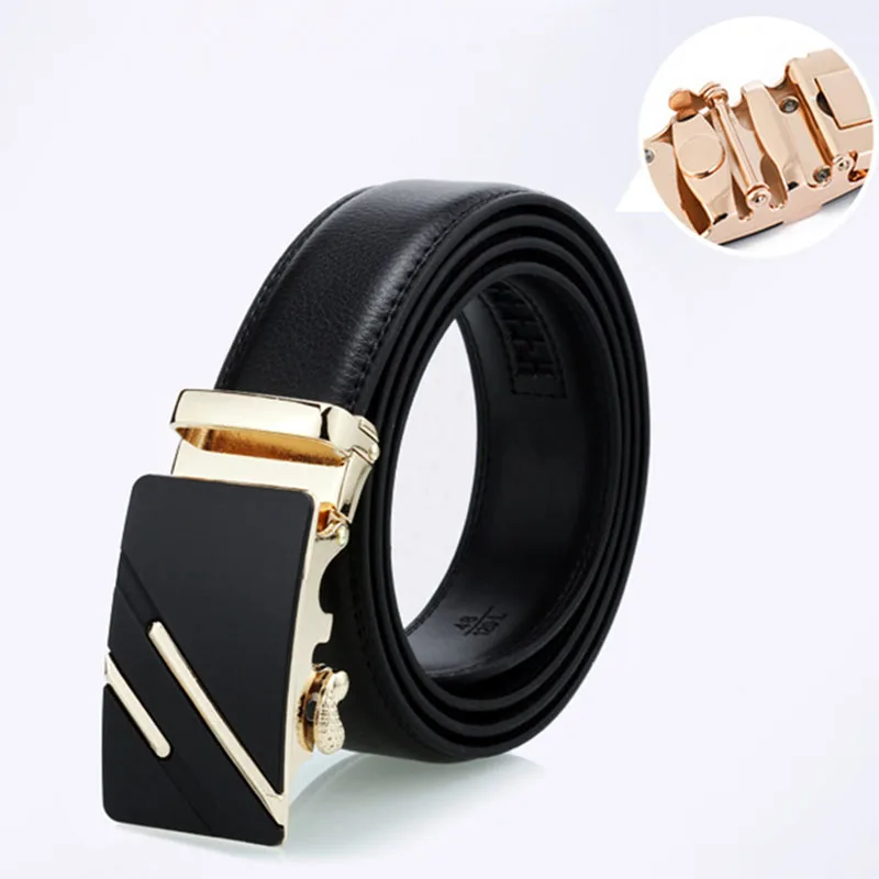 150cm men belt with stainless steel automatic buckle for mens cow real genuine leather luxury quality brand designer belts140cm