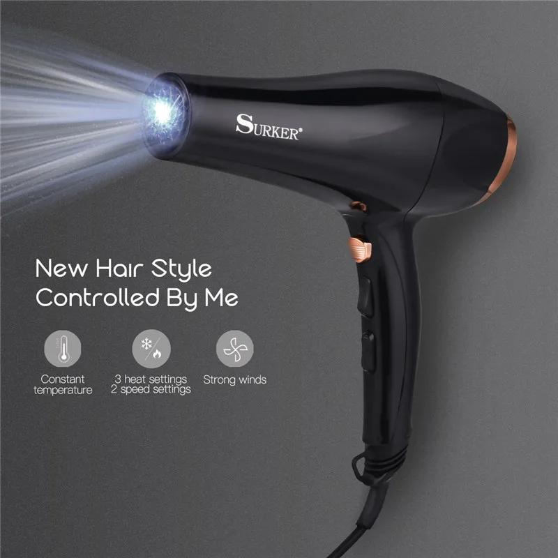 

2000W Large Power Professional Hair Dryer Quickly Blow Dryer Negative ions 2 speed and 3 heat Hairdryer Styling Tool P40
