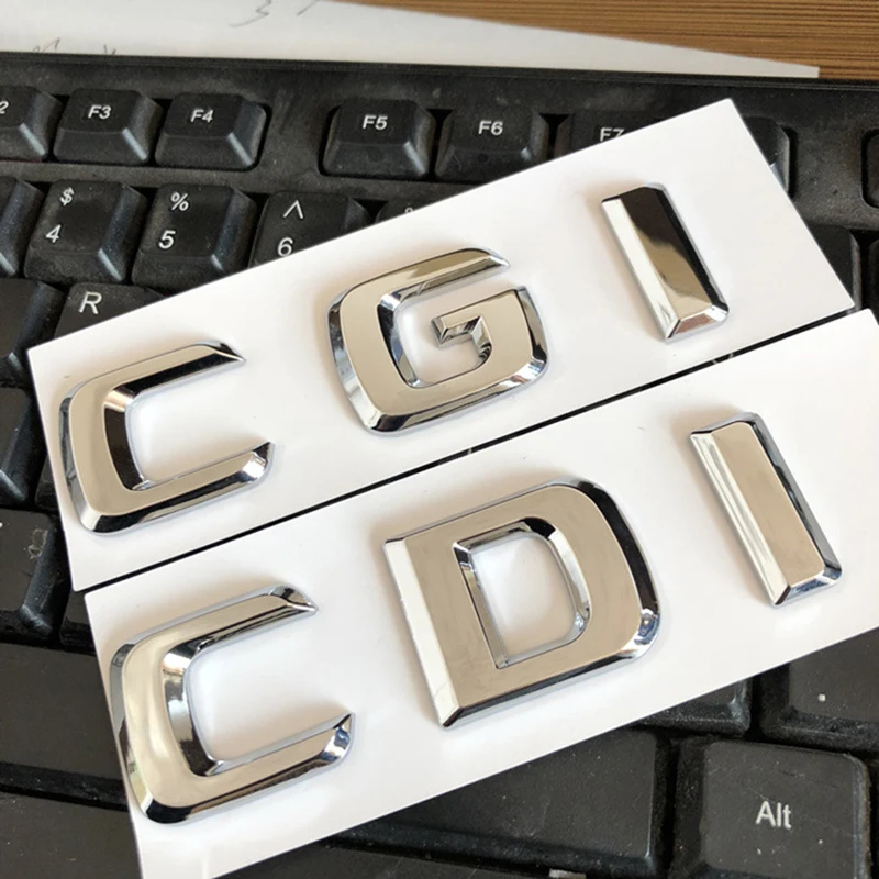 

Chrome Letters Emblem for Mercedes Benz CDI CGI E260 C300 E320 Class Car Styling Trunk Logo Sticker Discharging Capacity Mark