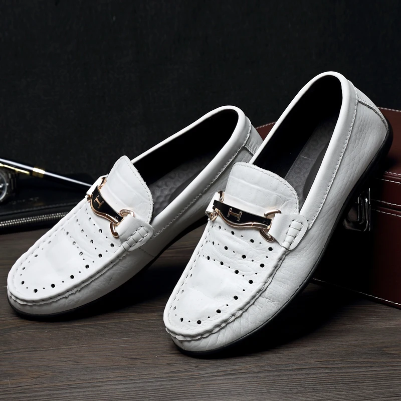 

Casual Slip on Shoes Men Crocodile Pattern Cow Leather Sneakers Men Luxury Genuine Leather Mens Loafers Shoes Loafers Size 47