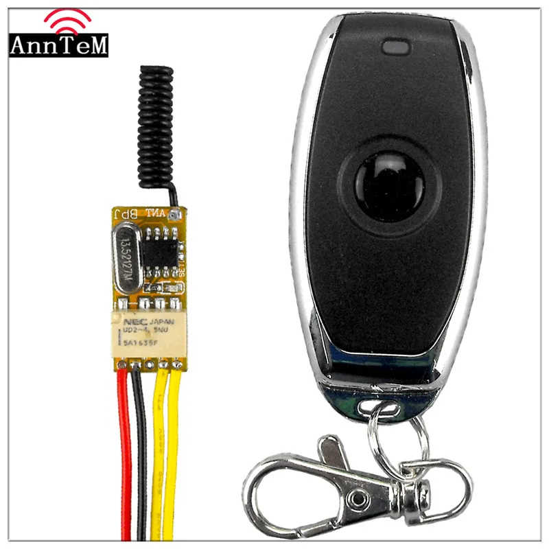 

Anntem RF Door Access Relay 433mhz Remote Control Switch 12v DC3.7v to24v Intercom Button Wireless Video door phone Button