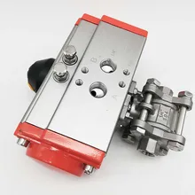 Нержавеющая сталь 304 3 шт 3/" 1" все полный порт пневматический шарик клапан BSPT с двойным приводом PTFE уплотнение 1.6mpa давление