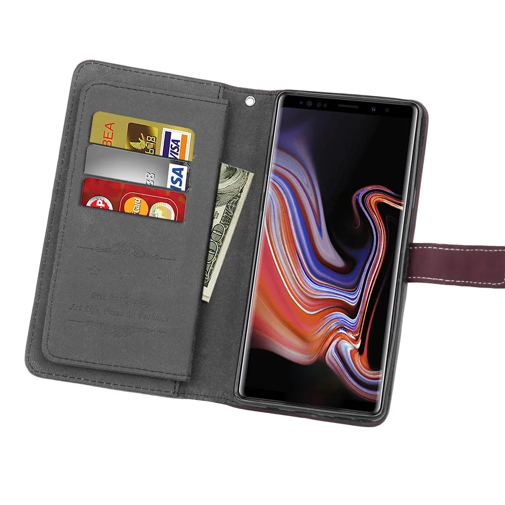 Капа Fundas для samsung Galaxy Note9 держатель чехол для samsung Galaxy Note 9 кожа чехол для телефона 9 слотов для карт