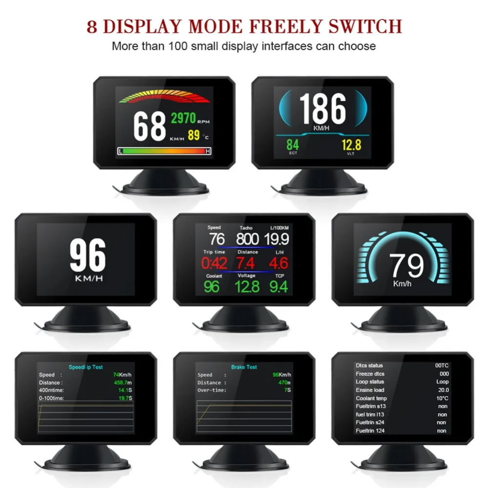 P16 3 дюймов ЖК-дисплей HUD obd2 автомобильный коллиматорный Дисплей автомобиля интеллигентая(ый) бортовой компьютер Спидометр автомобиля Hud Дисплей Автомобильная электроника