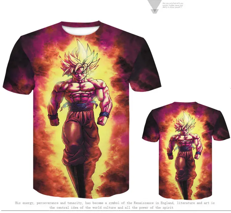 Манга dragon ball z Super Saiyan Son Goku, аниме, летняя 3D печать, новинка, модные футболки, топы для мужчин/мальчиков, мультяшная Повседневная футболка