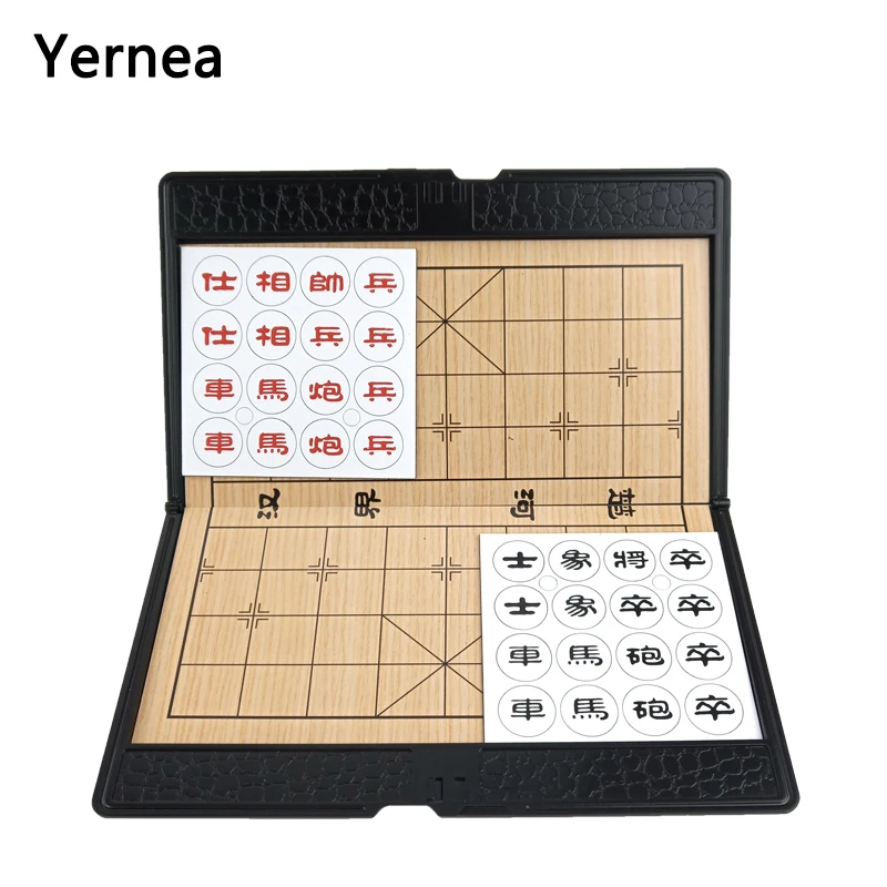 Yernea Portable Chinese Chess Set Magnetic Folding Plastic Chess Board Games Pocket Chess Outdoor Sports 10pcs 100m kite winding board kite string handle kite supply for outdoor