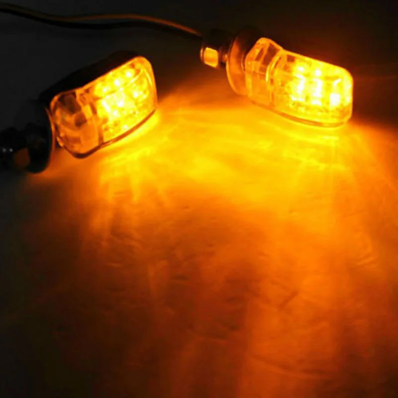 JX-LCLYL 2pcs 6LED Motorcycle Mini Turn Signal Light Blinker Indicator Lamp Amber