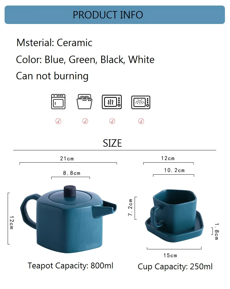 800 мл, матовая керамическая чайная чашка в Северной Европе, чайный чайник, кофейник, чашка для молока, посуда для напитков с большой вместимостью, хорошие подарки