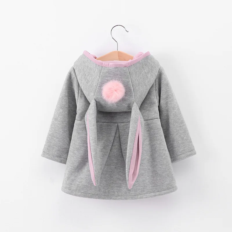 Outerwear & Coats hot Winter autumn baby girls coat Long sleeve 3D Rabbit ears fashion casual hoodies kids clothes clothing children Outerwear snow coat