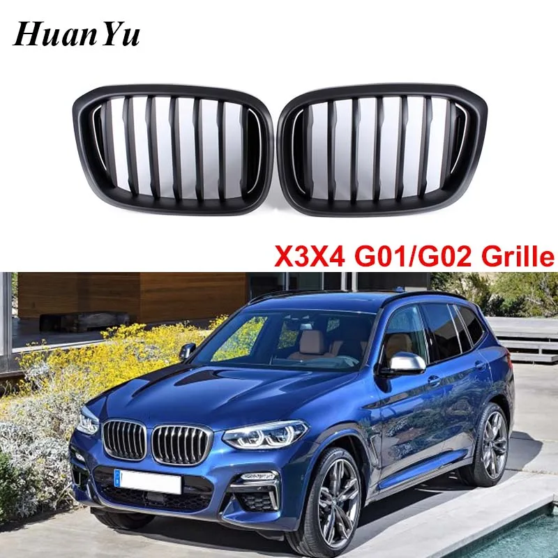 

1-Slat Front Kidney Grille for BMW G01 G02 X3 X4 New Style Racing Grills ABS material xDrive30d X3 M40i 2018 2019 Replacement
