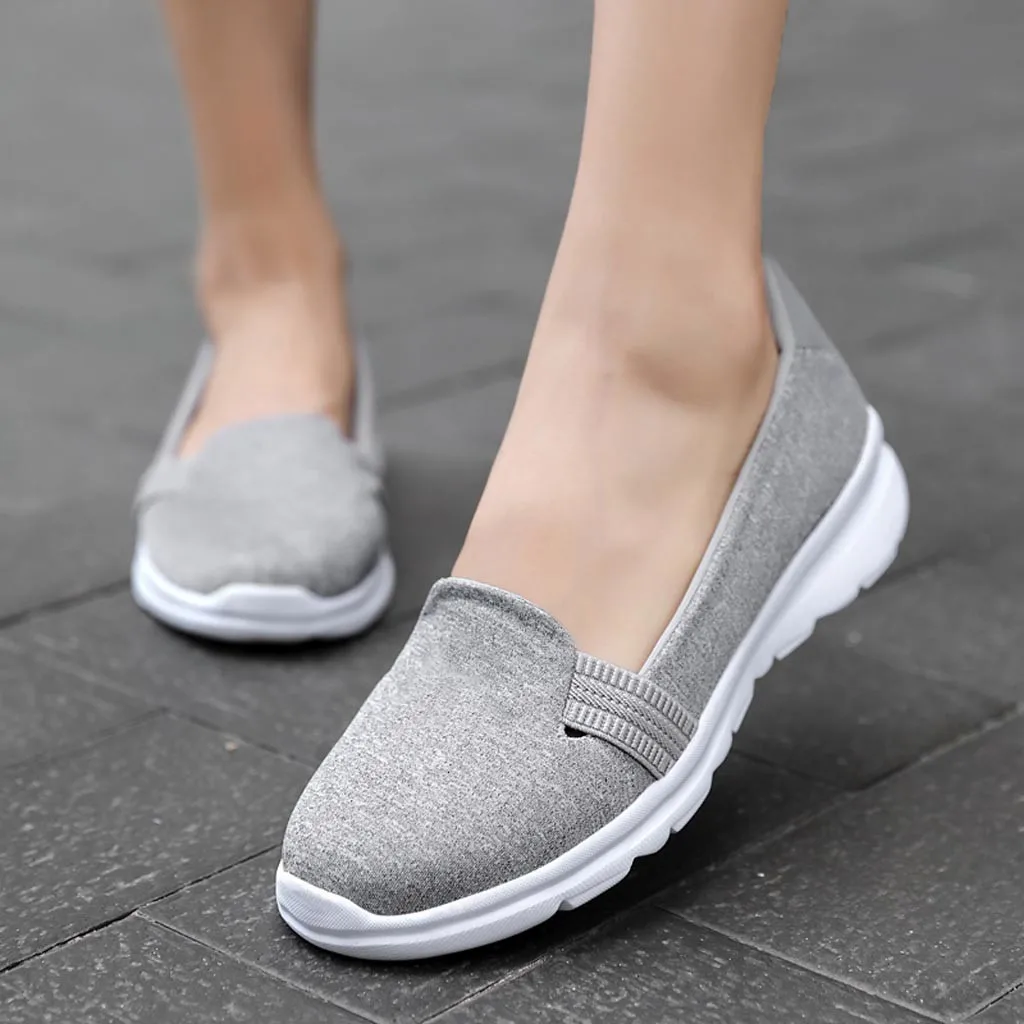 Summer women shoes women Breathable Mesh sneakers shoes ballet flats ladies slip on flats loafers shoes Plus size#N3