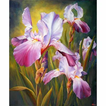 

YIKEE diamond embroidery flowers irises 5d Diamonnd Painting Full Square/Round Drill Picture Of Rhinestones Beadwork k651