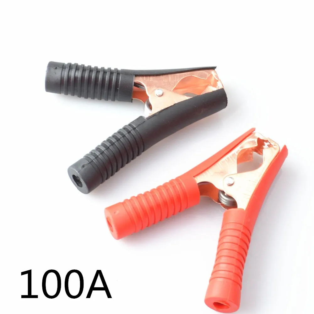 

Promotion! 100a Car Alligator Clips Battery Clamps Crocodile Clip Red+Black
