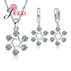 Jemmin геометрический уникальный Дизайн модный бренд комплект ювелирных изделий для Для женщин 925 серебро Цепочки и ожерелья серьги