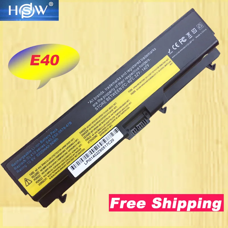 HSW T520 Батарея для lenovo для ThinkPad Edge L410 T420 T410 L420 T510 E40 E50 L512 L412 L421 L510 L520 SL410 SL510 W510 W520
