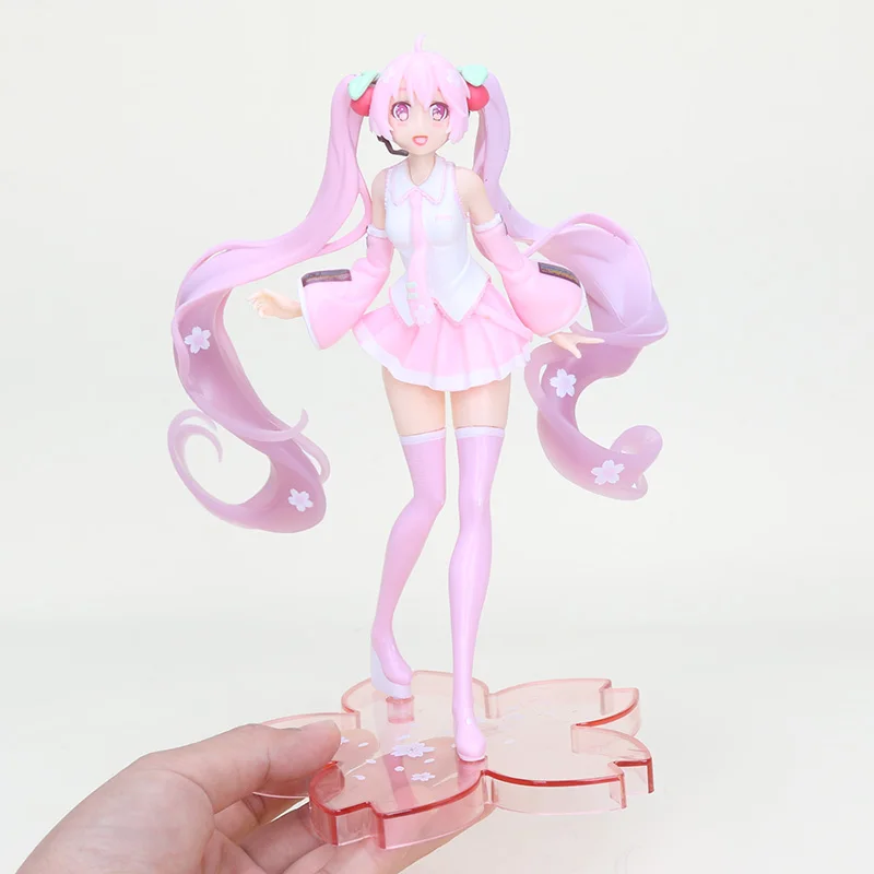 

18cm Anime Pink Vocaloid Hatsune Miku Sakura Action Figures Collection Model Toys Brinquedos