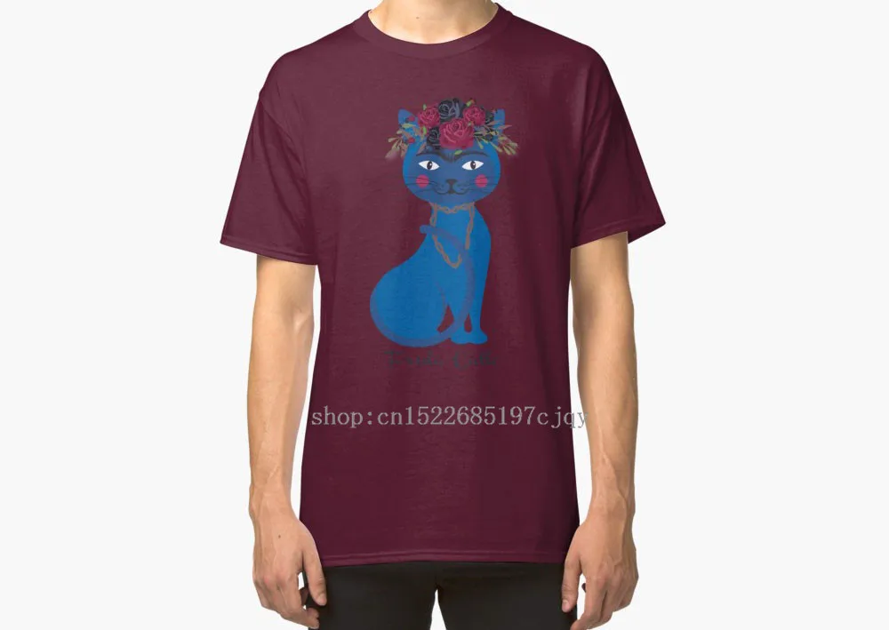 2018 Новый Frida Cat Для мужчин с коротким рукавом хлопковая Футболка Размер S