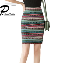 Сексуальный модный принт большой размер сумка бедра юбка темперамент дикая эластичная переплетенная юбка женская Плюс Размер S~ 5XL