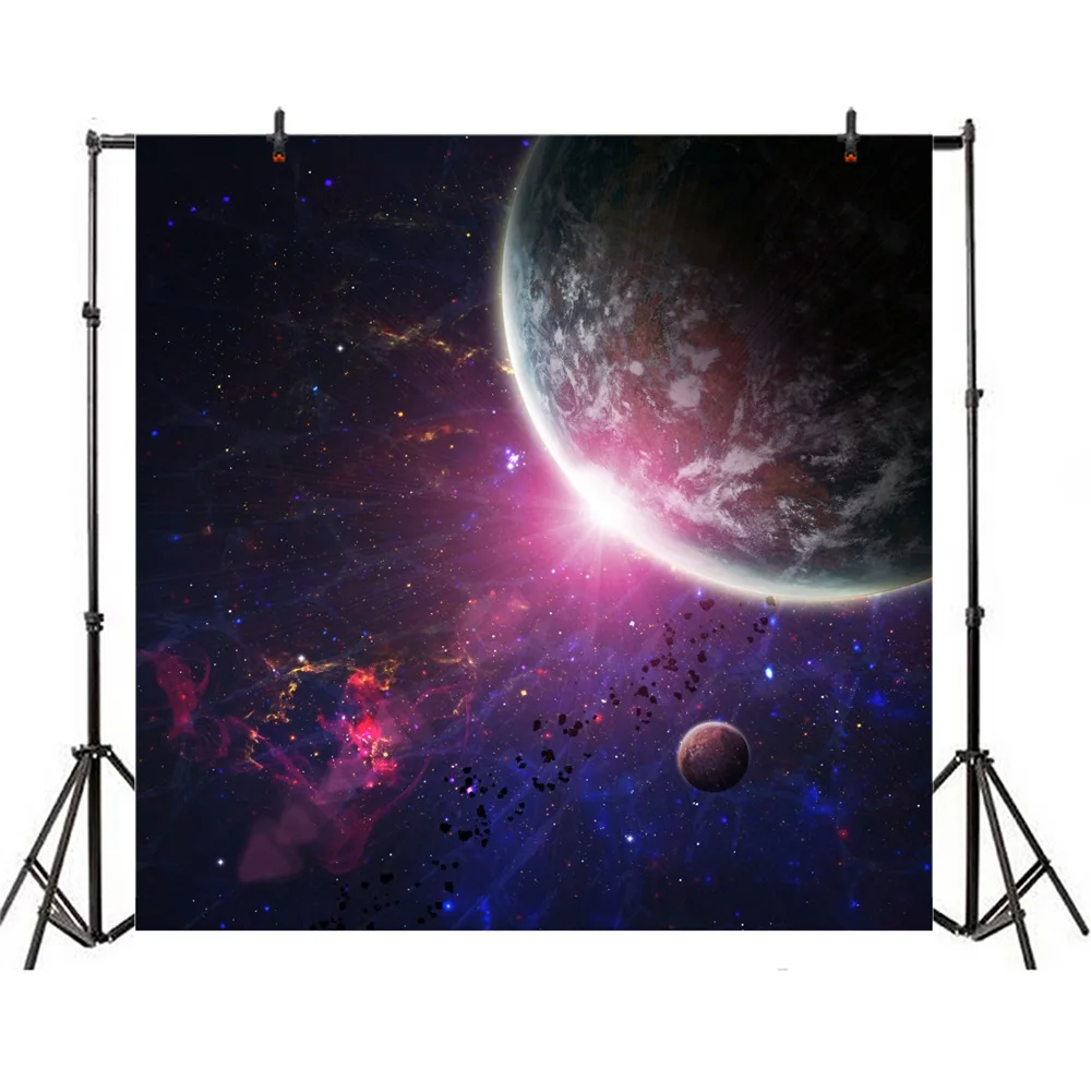 Laeacco Universe Nebula Planets Light Scene Photography Backgrounds Customized Photographic Backdrops For Photo Studio